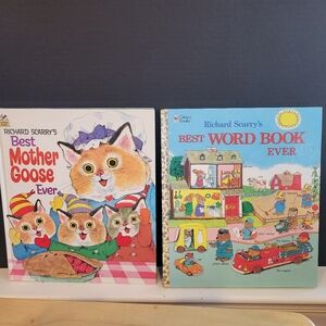 Richard Scarry's Best Mother Goose and Word Book Set Vintage Set of Two